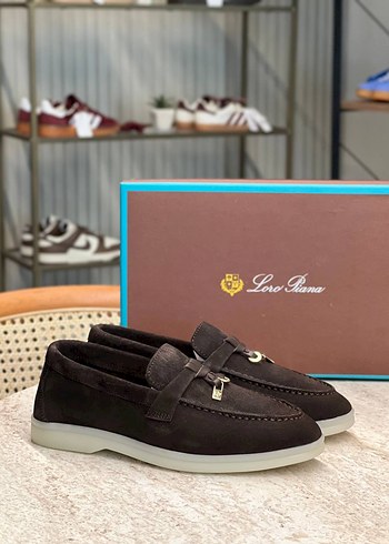 Loro Piana Kahverengi Süet Erkek Loafer Ayakkabı