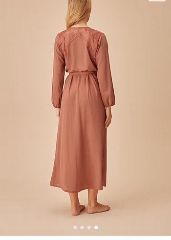 Bohem Uzun Kollu Bej Kadın sabahlık - Görsel 3