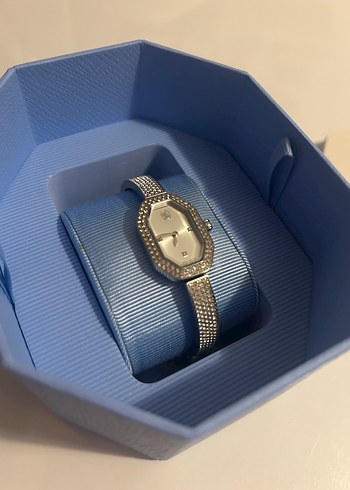 Beden Swarovski Modern Klasik Kadın Gri Mavi Saat