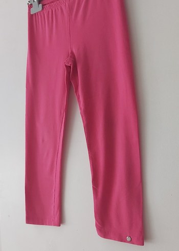 9 Yaş Beden Kız Çocuk Pembe Düz Tayt