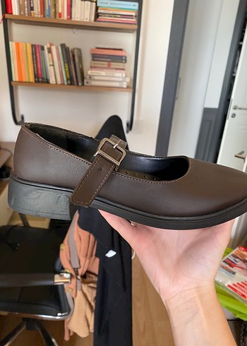 Tokalı Kahverengi Kadın Ayakkabı Mary Jane - Görsel 2