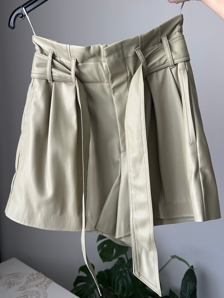 Zara Deri Şort - Görsel 4