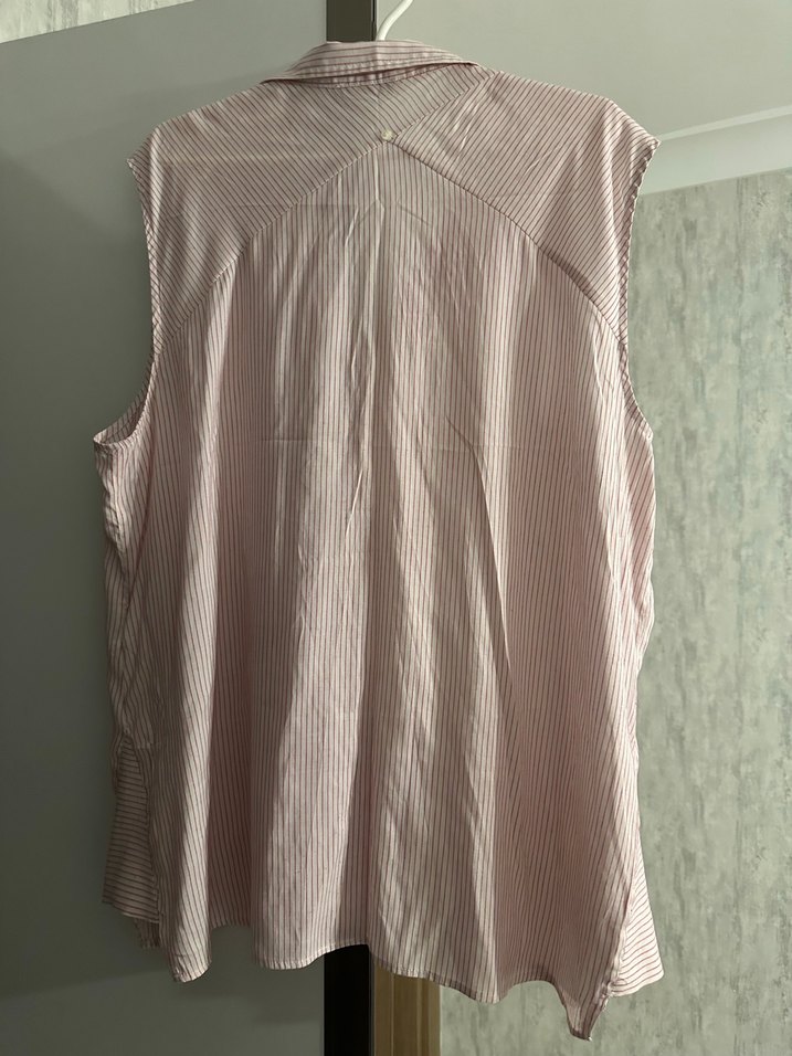 Pembe Kolsuz Keten Gömlek - Görsel 2