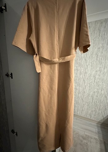 Bej Kemerli Uzun Kadın Elbise - Görsel 2