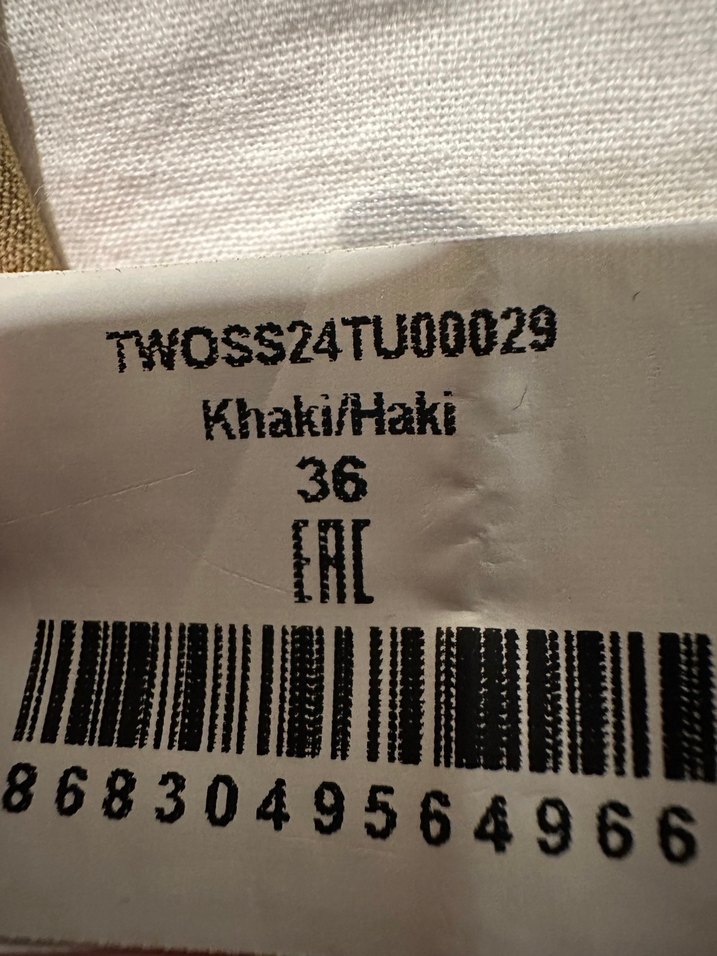 Kadın Bej Kemerli Kumaş tulum - Görsel 5