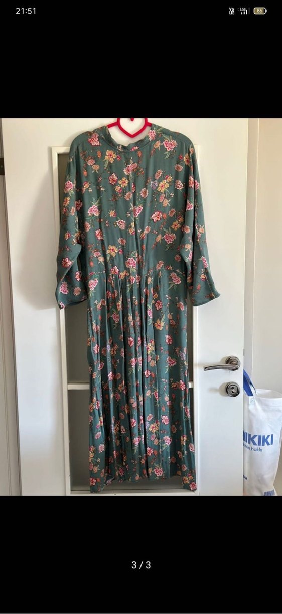 Bohem Çiçek Desenli Kadın Elbise - Görsel 2