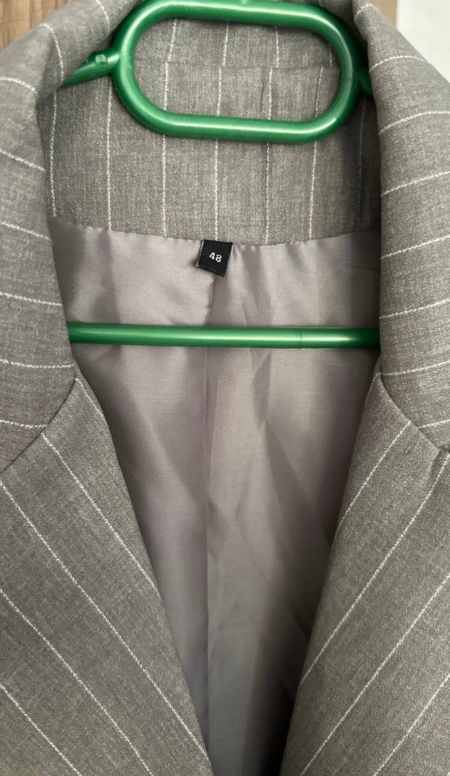 Gri Düğmeli Kadın Blazer Ceket - Görsel 3