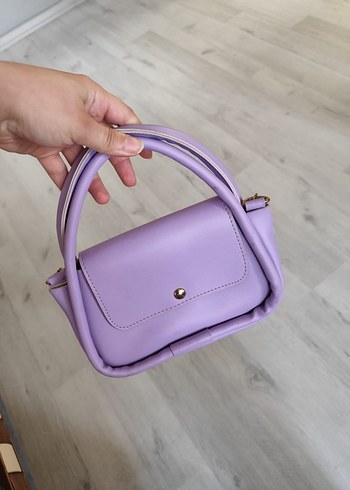 Pastel Mor Deri Kadın Çanta