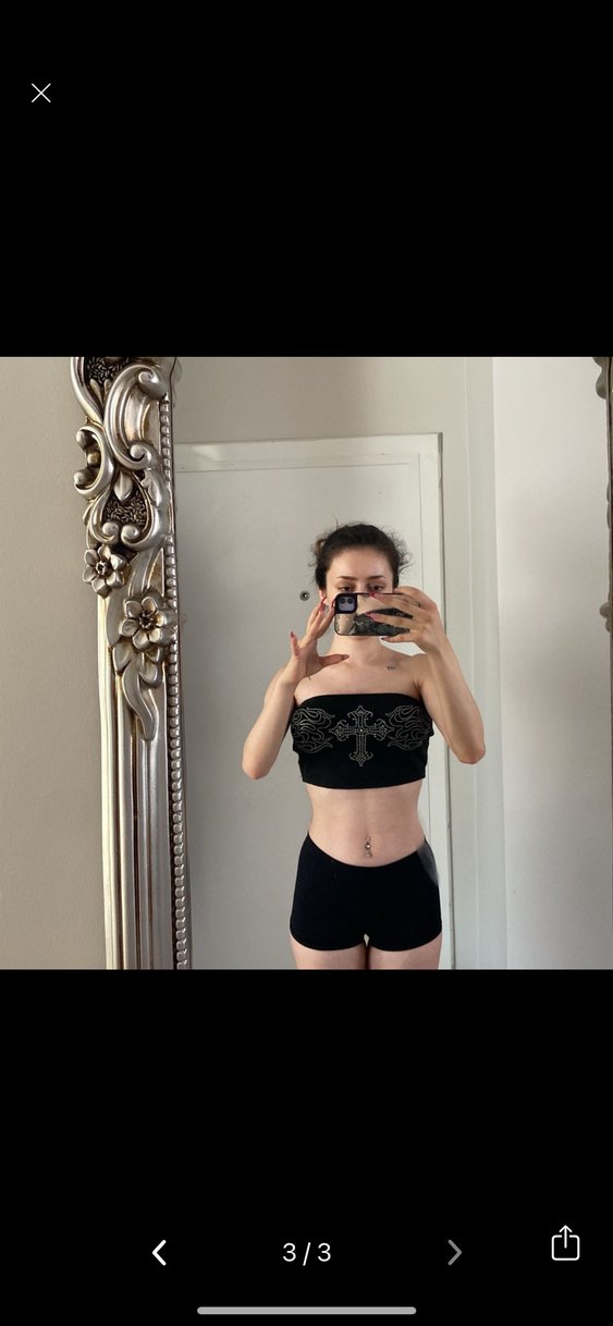 Siyah Payetli Gotik Straplez Büstiyer - Görsel 3