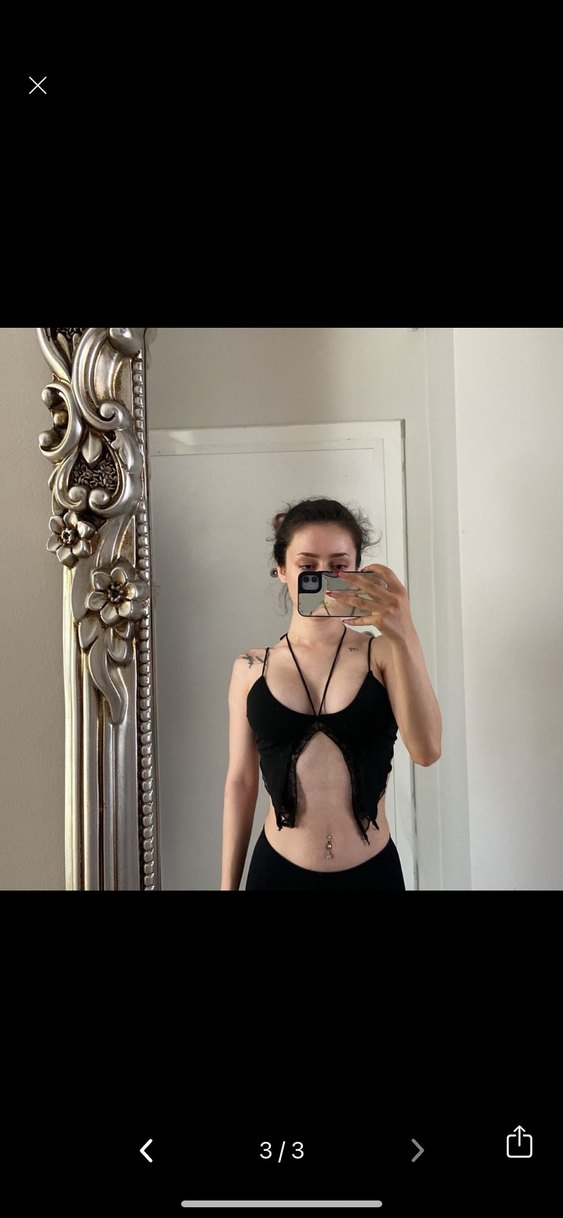 Siyah Bağlamalı Mini Büstiyer - Görsel 3