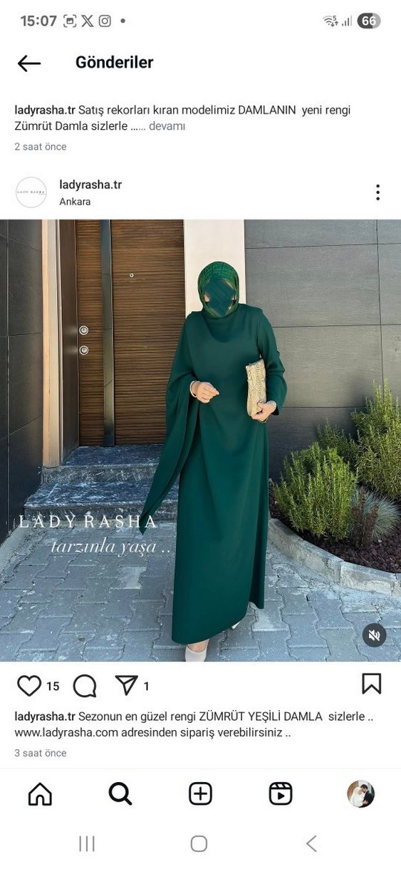 Yeşil Drapeli Kadın Uzun Elbise - Görsel 5