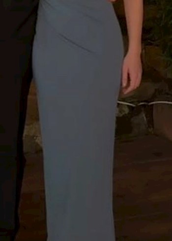 Zara Zara Gri Midi Abiye Elbise