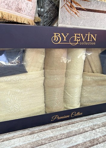 By Evin Koleksiyon Kahverengi Pamuklu Havlu Seti - Görsel 2