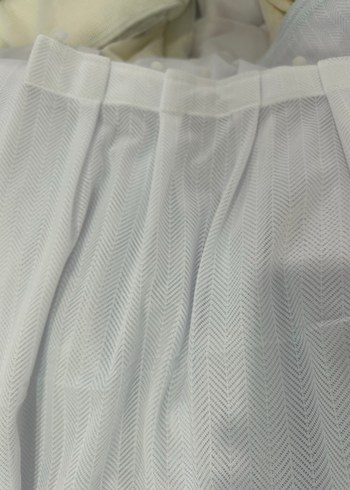 Gri Çizgili Beyaz Modern Tül Perde - Görsel 2