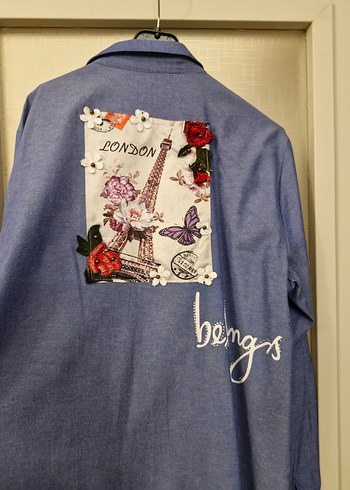 Diğer Düğmeli Uzun Denim tunik