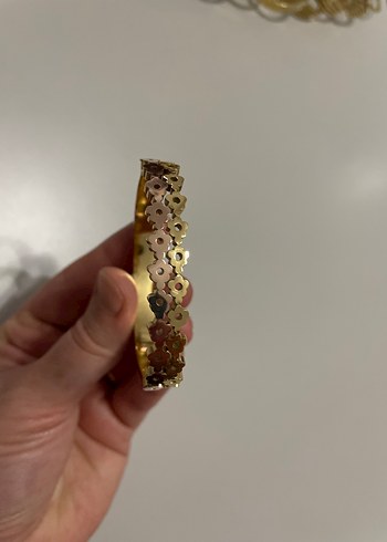 Altın Renkli Tokalı Kadın Bileklik - Görsel 10