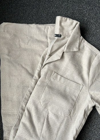 Düğmeli Keten Midi Elbise - Görsel 2