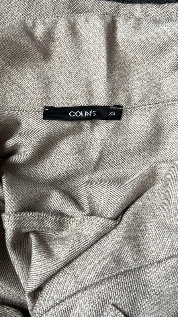 Düğmeli Keten Midi Elbise - Görsel 3