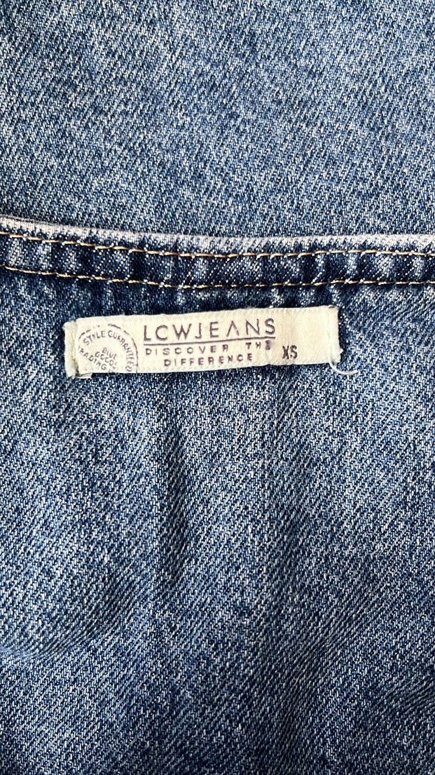 Tokalı Mavi Denim Midi Jean - Görsel 3