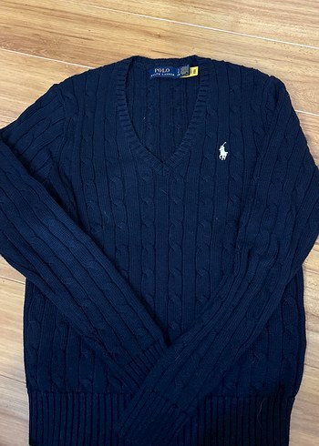 Ralph Lauren Polo Lacoste Lacivert V Yaka Triko Kazak