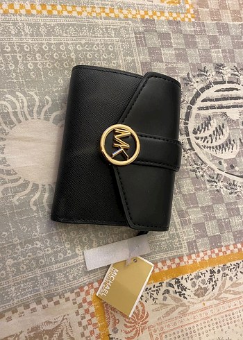 Siyah Deri Kadın Cüzdanı, Tokalı, Michael Kors Orijinal