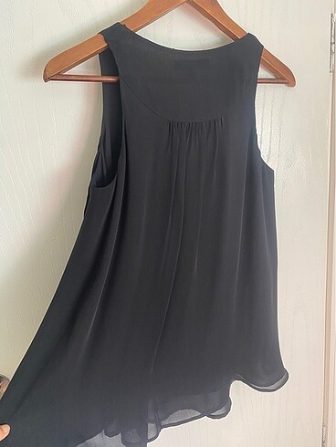 m Beden siyah Renk Forever New Siyah Şifon Bluz 10 (36-38)