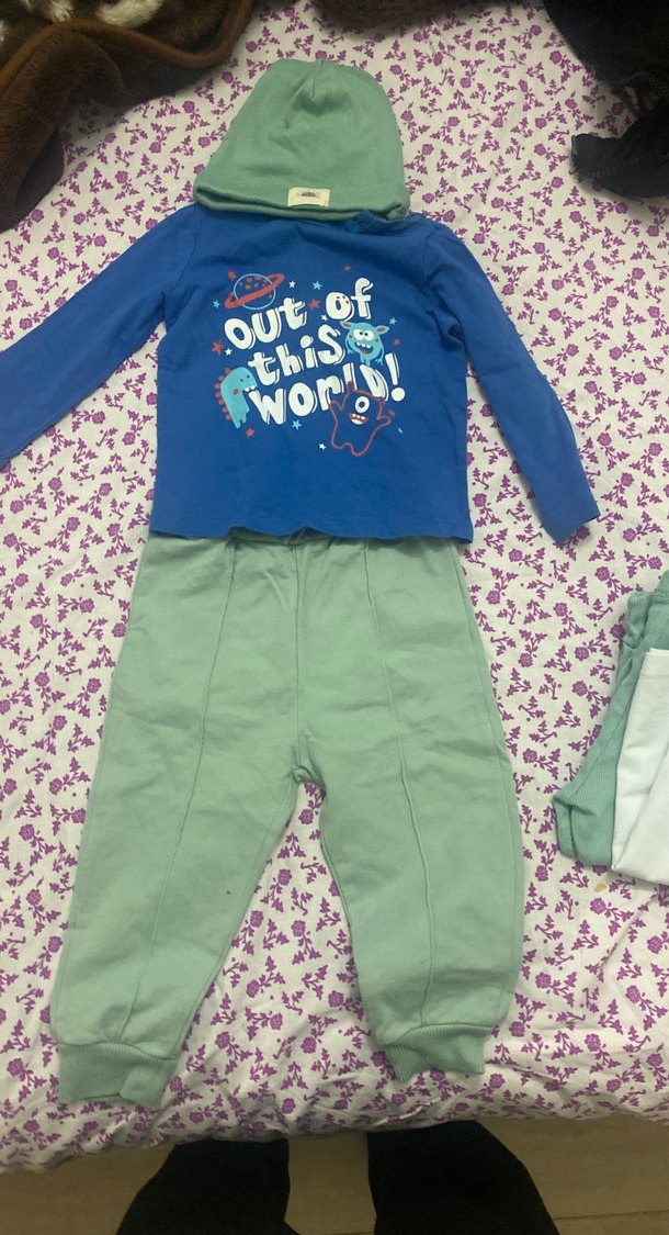 Uzun Kollu Baskılı Erkek Bebek Takımı - Görsel 2