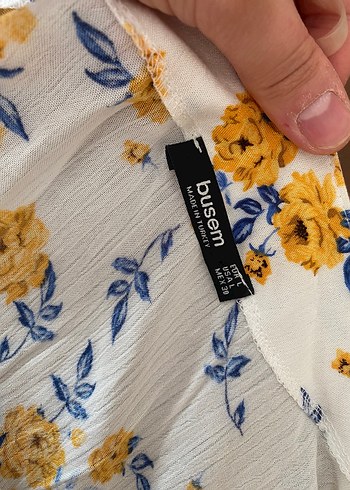 l Beden Uzun Beyaz Çiçek Desenli Bohem Kadın Kimono