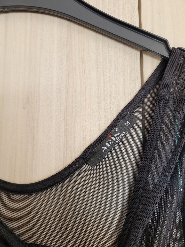 Uzun Siyah tüllü elbise - Görsel 5