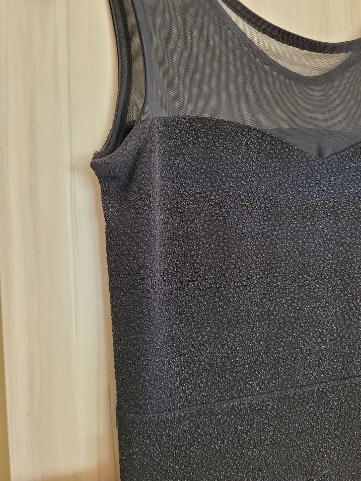 Uzun Siyah tüllü elbise - Görsel 4