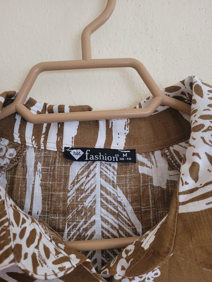 Bohem Tarzı Uzun Kahverengi Salaş Elbise - Görsel 3