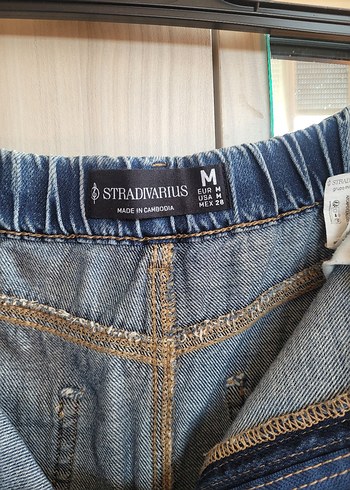 Mavi Kot Midi Etek - Görsel 3