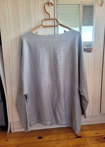 Gri Uzun Kollu Triko Kadın Kazak - Görsel 3