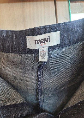 Kadın Lacivert Denim Bermuda Şort - Görsel 3