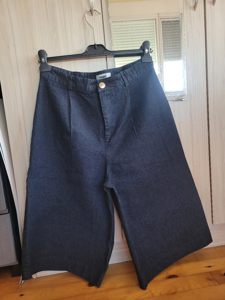 Kadın Lacivert Denim Bermuda Şort - Görsel 2