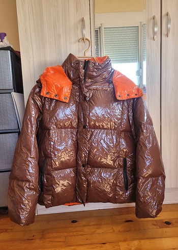 Kadın Parlak Kahverengi mont - Görsel 2