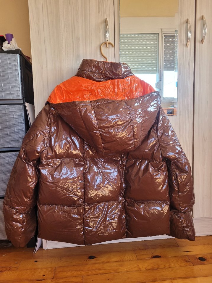 Kadın Parlak Kahverengi mont - Görsel 3