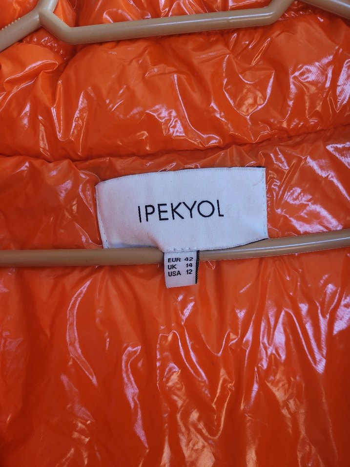 Kadın Parlak Kahverengi mont - Görsel 4