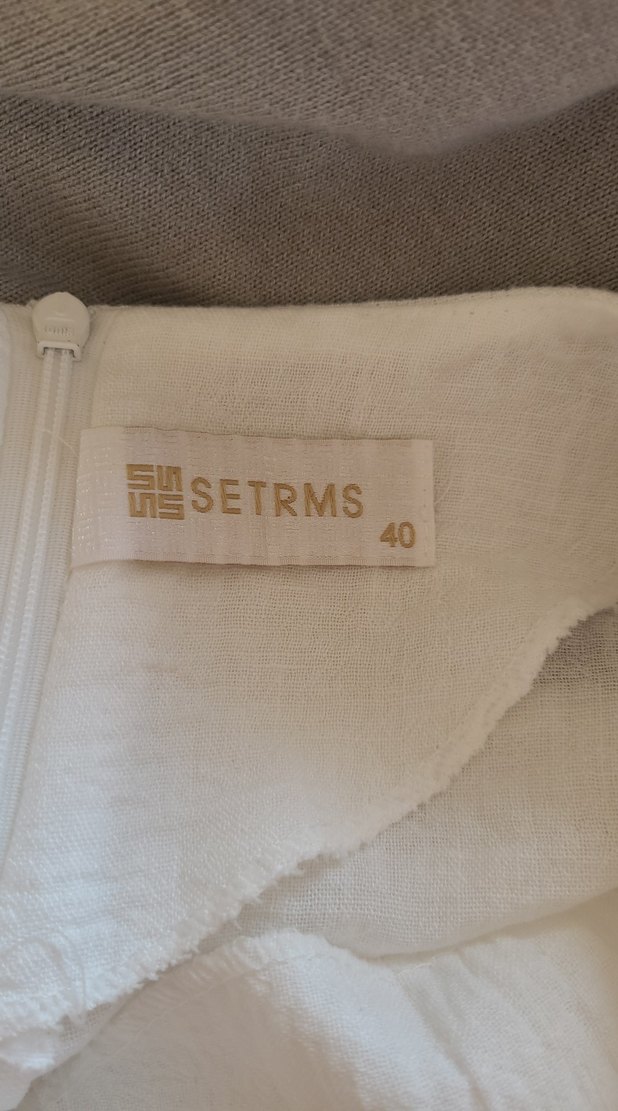 Düğmeli Nakışlı Keten takım - Görsel 5