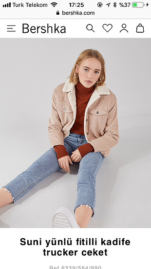 Bershka Pudra fitilli kadife ceket