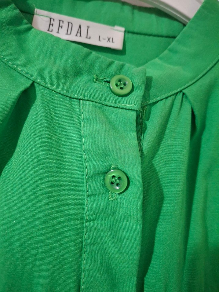 Yeşil bayan gömlek - Görsel 3