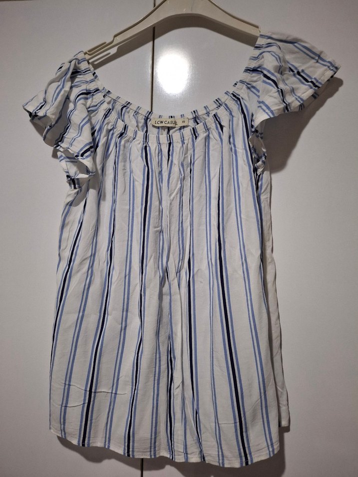 Mavi Çizgili Kadın Bluz - Görsel 2