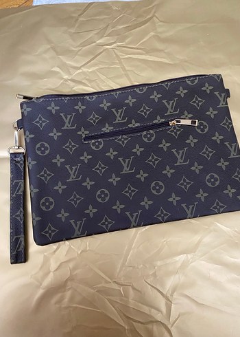 Gri Desenli Fermuarlı Kadın Clutch Çanta