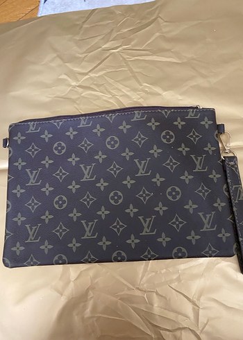 Louis Vuitton Gri Desenli Fermuarlı Kadın Clutch Çanta