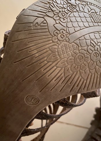 39 Beden kahverengi Renk Kahverengi Yılan Desenli Kadın Dolgu Topuklu Sandalet