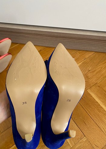 Diğer Kadın Mavi Süet Fırfırlı Stiletto