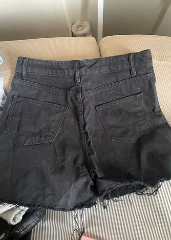 Siyah Kadın Kot Şort - Görsel 2