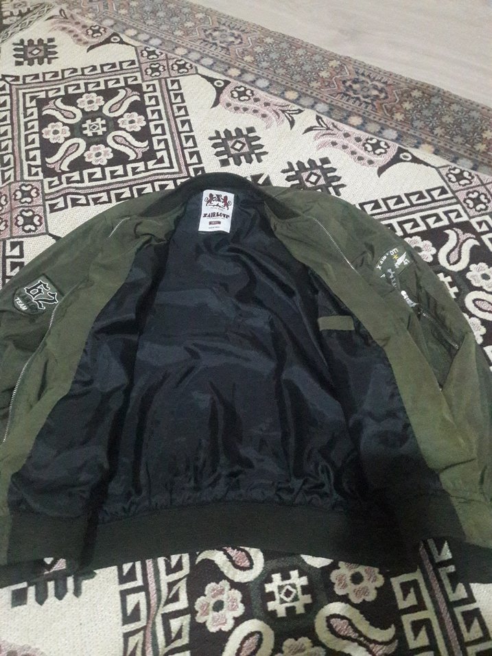 Haki Kamuflaj Desenli Fermuarlı Erkek Mont - Görsel 2