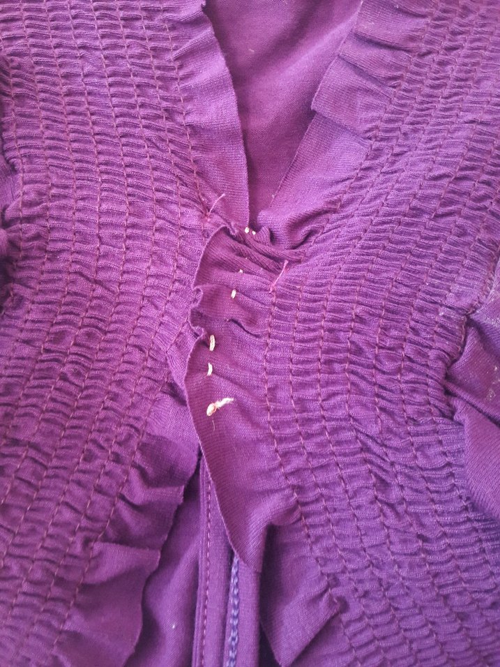 Kız Çocuk Mor Keten Fırfırlı Bolero - Görsel 3