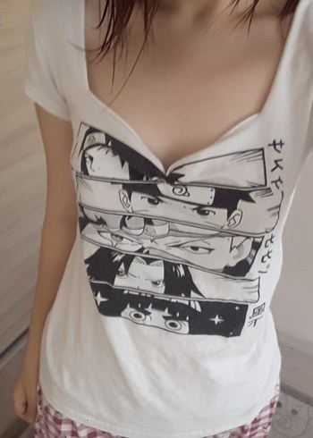 Beyaz Baskılı Kız Çocuk Tişörtü - Görsel 5